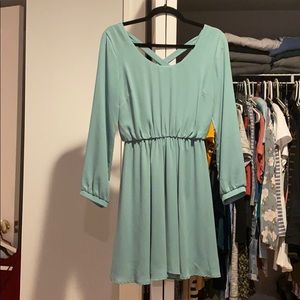 Classy Light Green Long Sleeve Dress